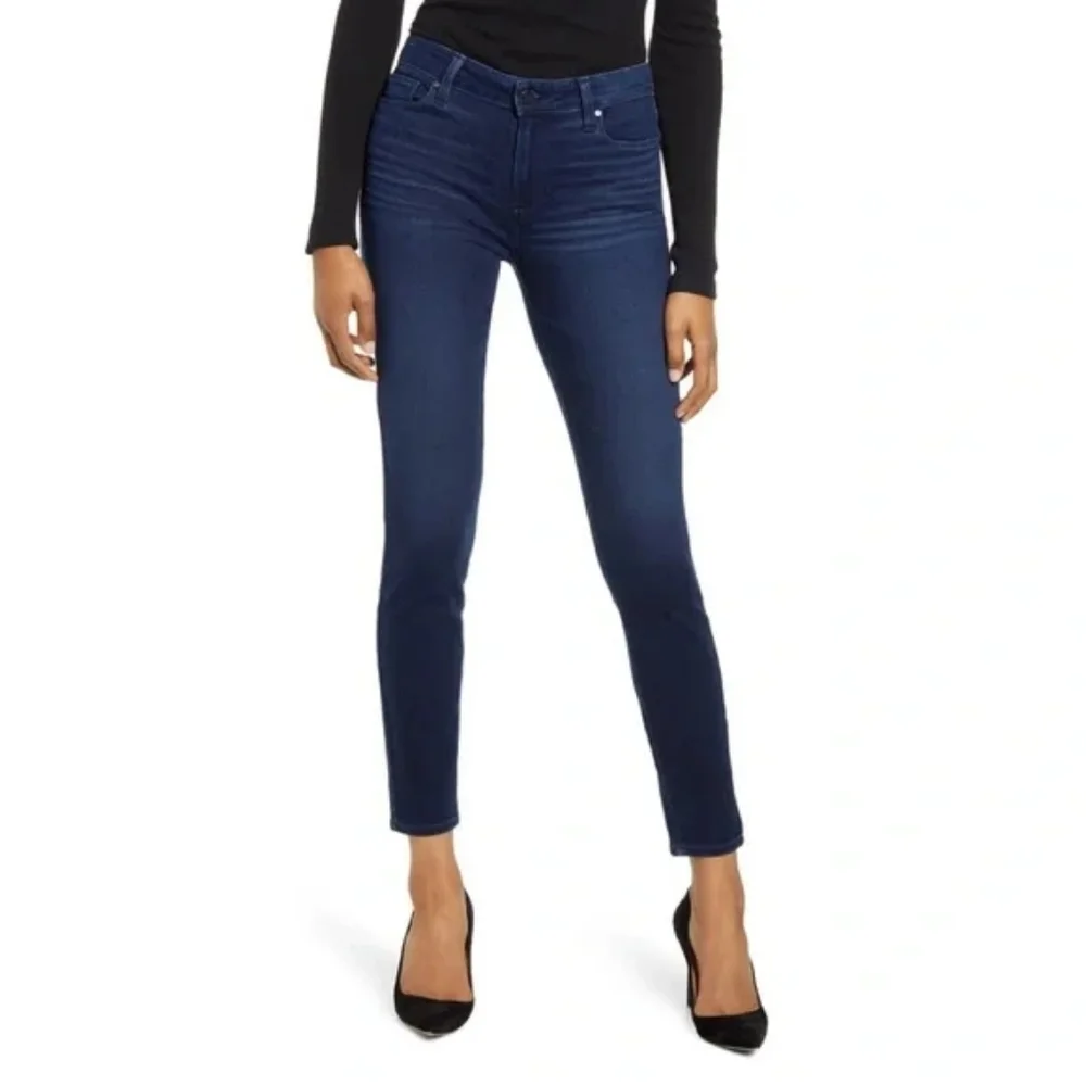 💠PAIGE DENIM Verdugo Ankle Cropped Ultra Skinny Jeans High Waist Womens Size 31